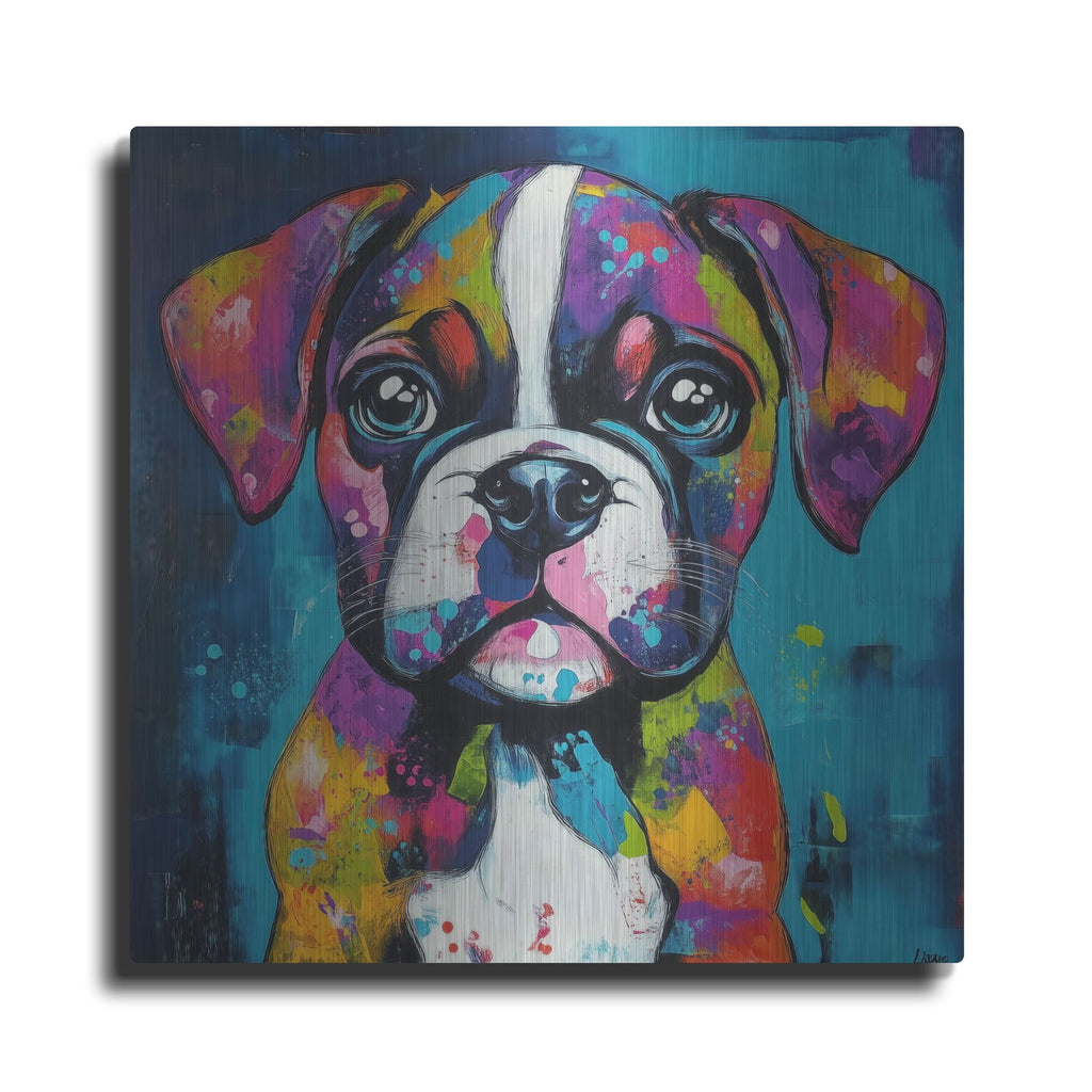 'Woof Boxer' by Rich Monet Metal Wall Art