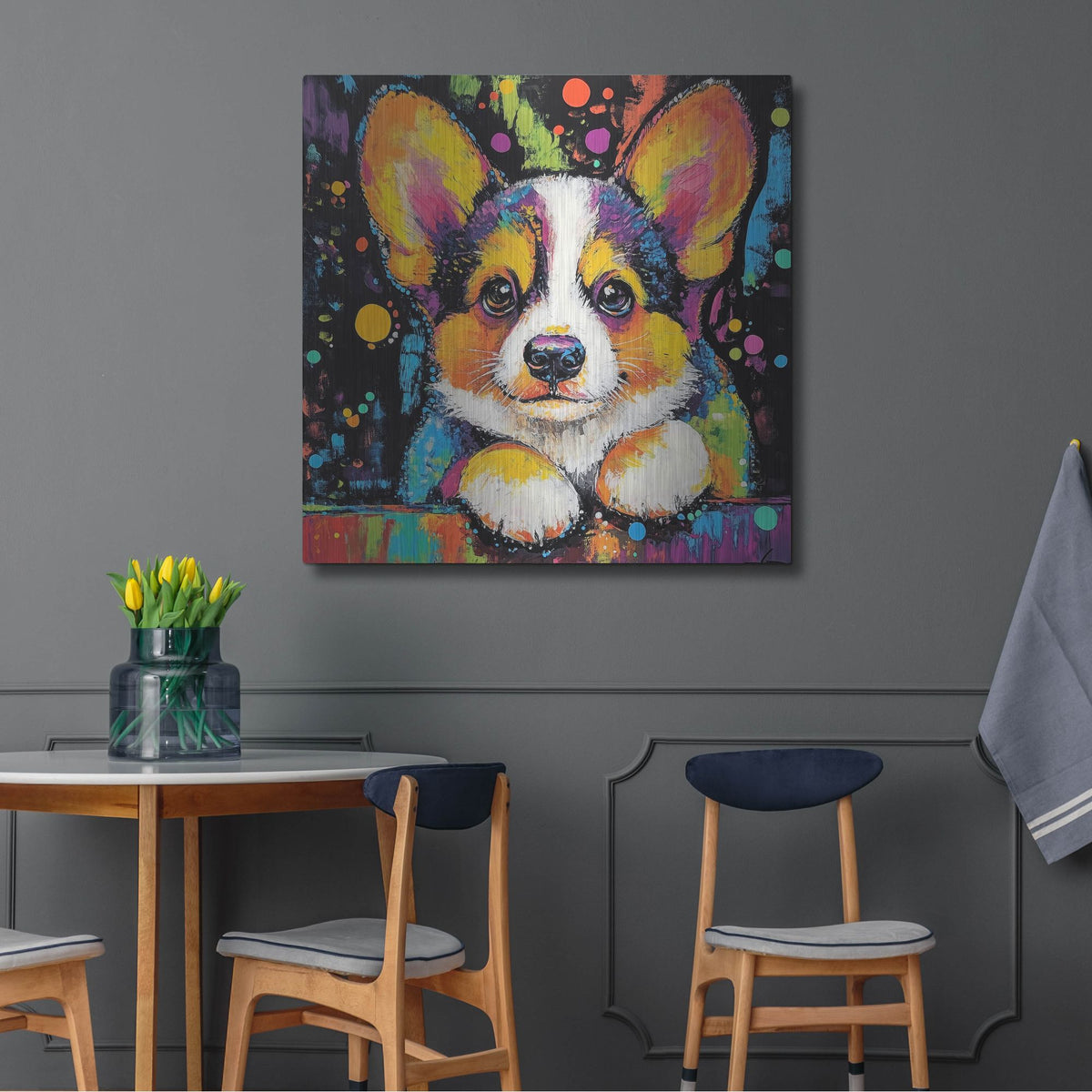 'Woof Corgi' by Rich Monet Metal Wall Art