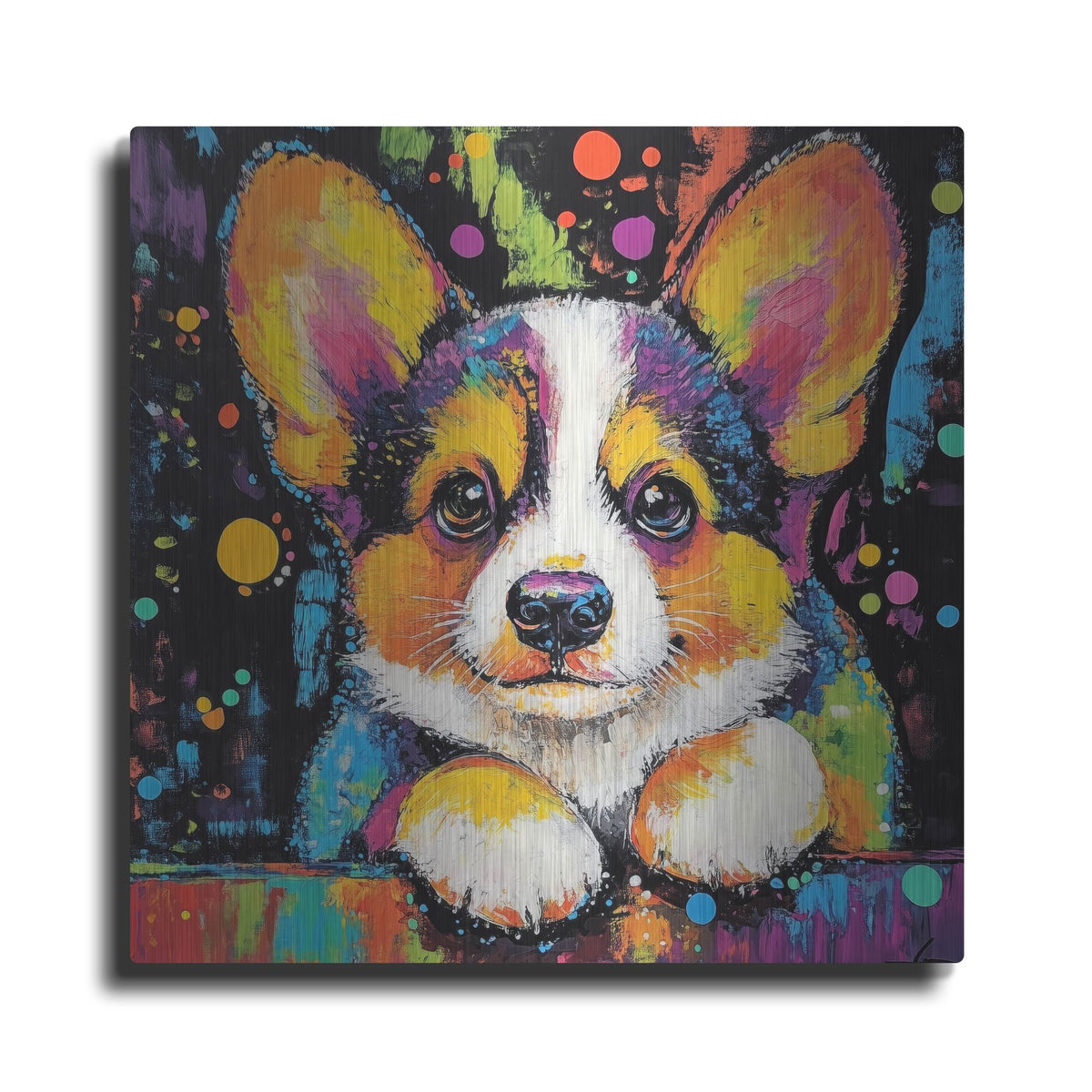 'Woof Corgi' by Rich Monet Metal Wall Art