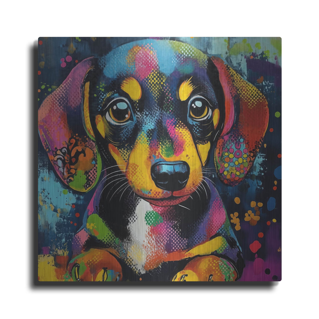 'Woof Dachshund' by Rich Monet Metal Wall Art