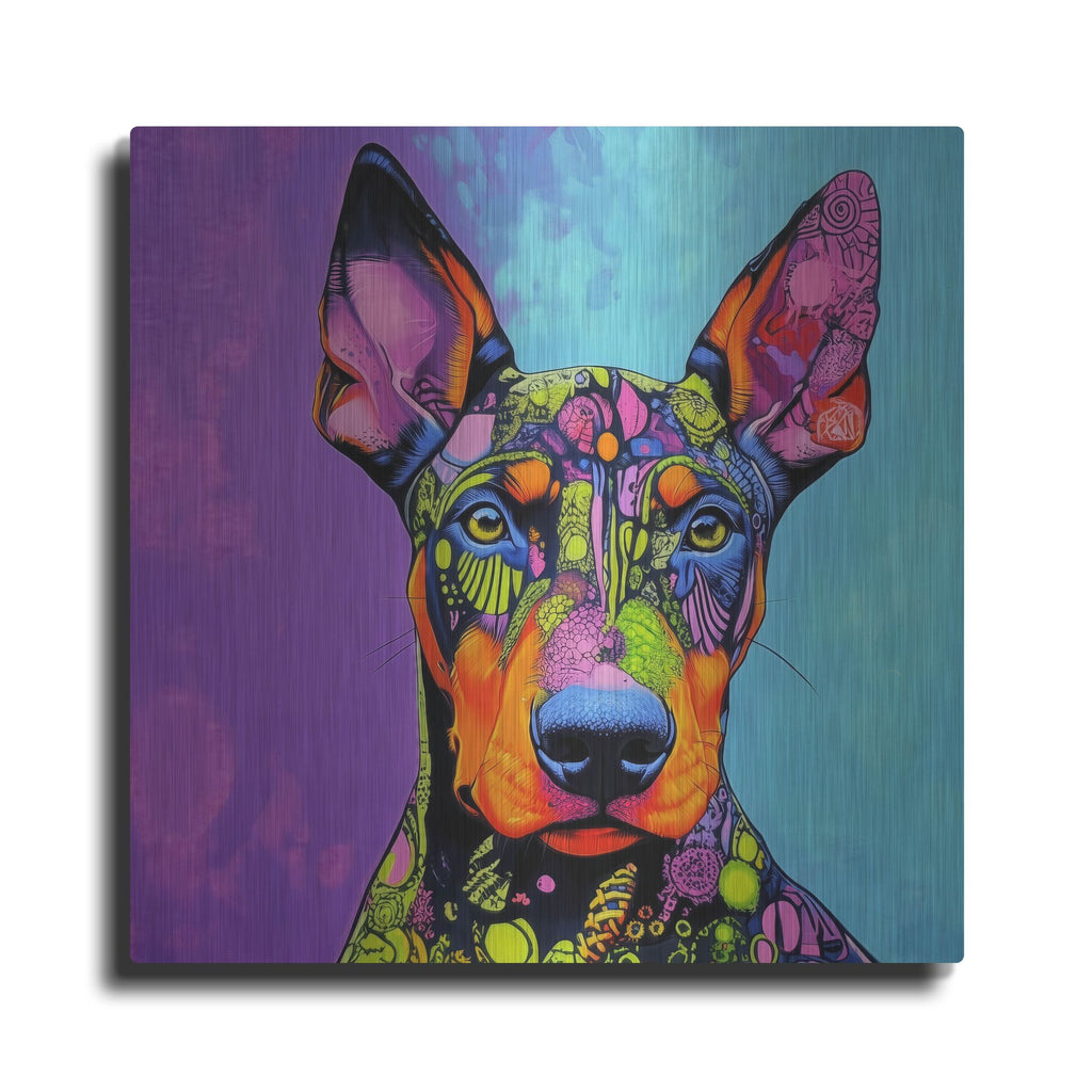 'Woof Deberman' by Rich Monet Metal Wall Art