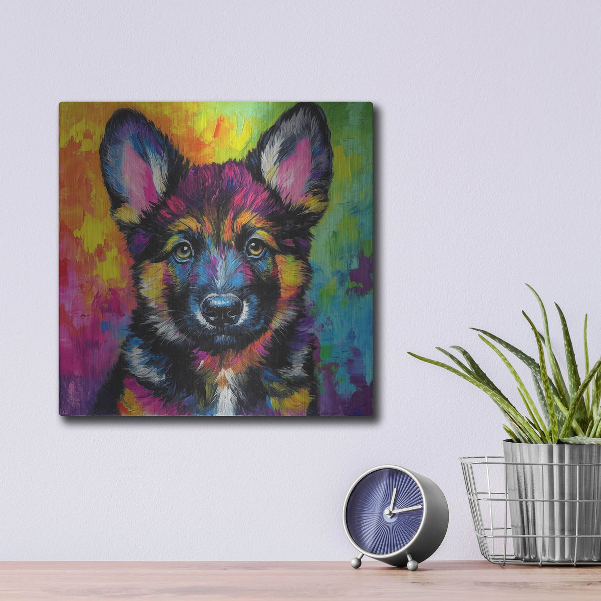 'Woof German Shepherd' by Rich Monet Metal Wall Art