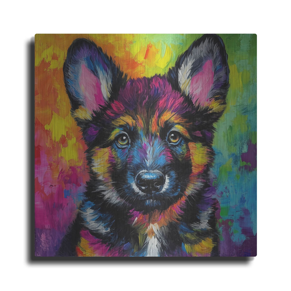 'Woof German Shepherd' by Rich Monet Metal Wall Art