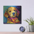 'Woof Golden Retriever' by Rich Monet Metal Wall Art