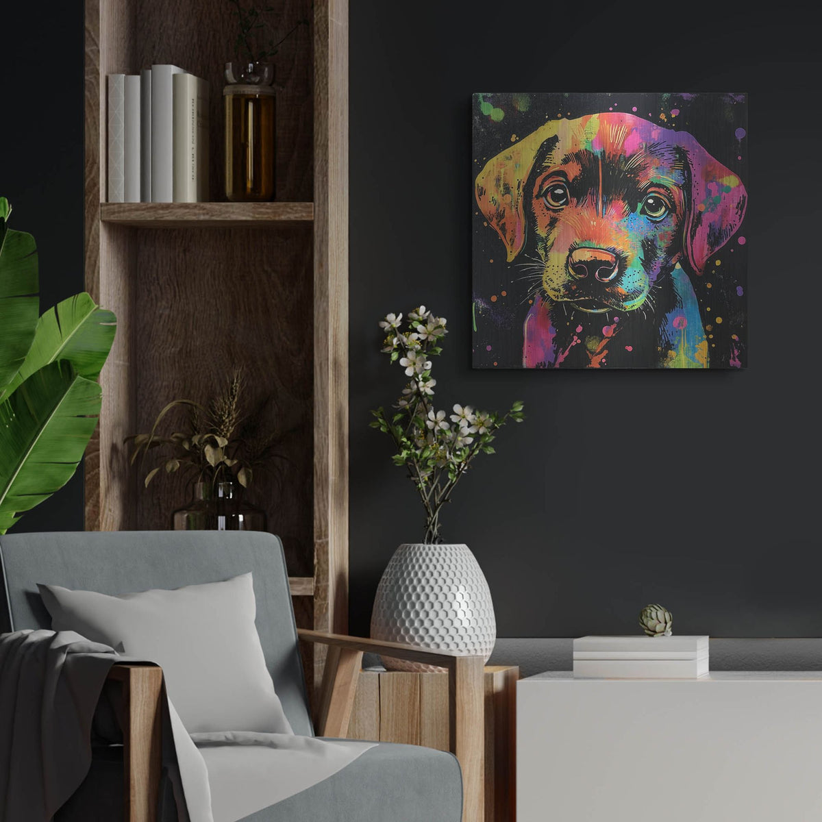 'Woof Labrador Retriever' by Rich Monet Metal Wall Art