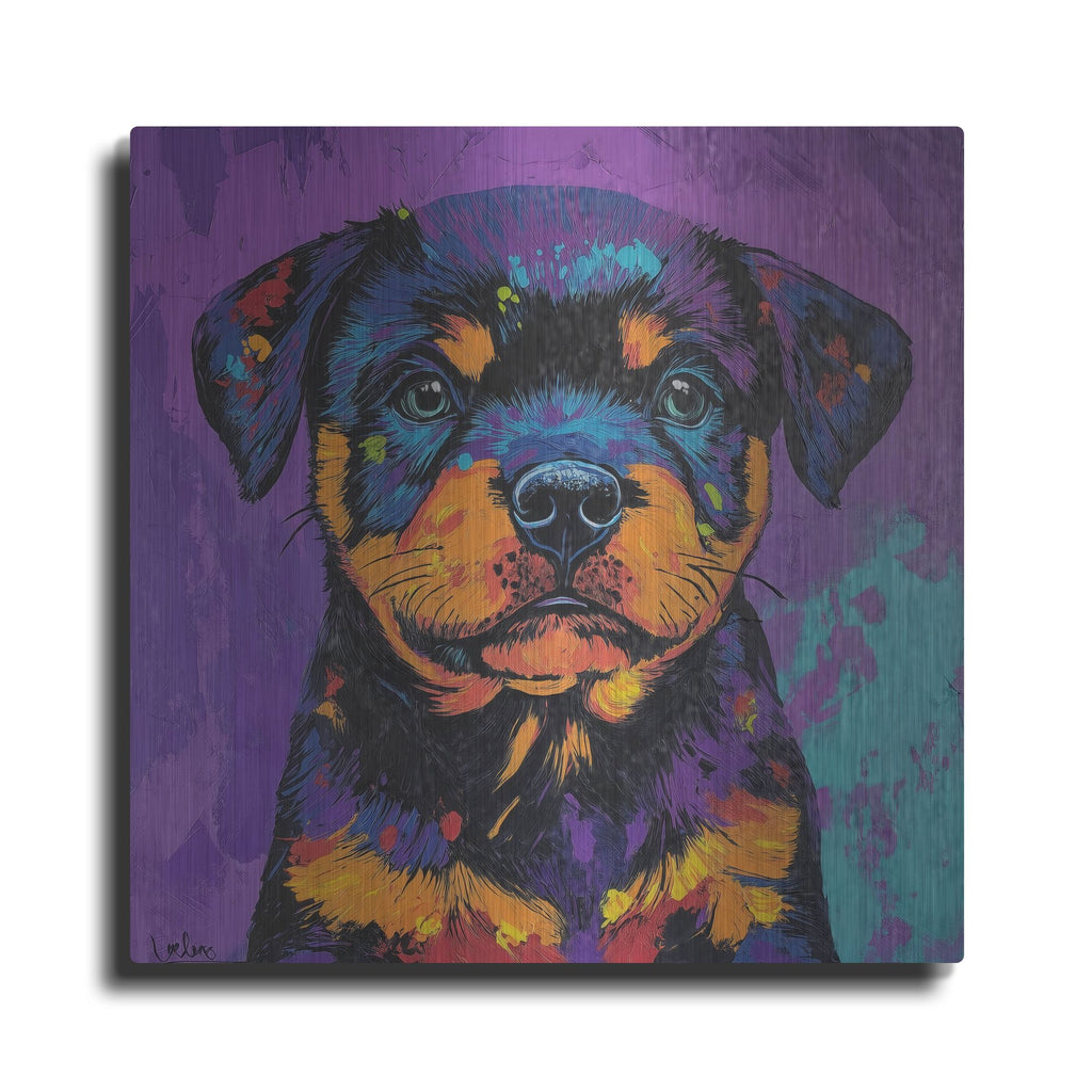 'Woof Rottweiler' by Rich Monet Metal Wall Art