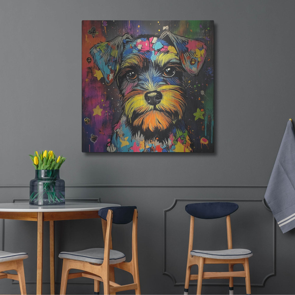 'Woof Schnauzer' by Rich Monet Metal Wall Art