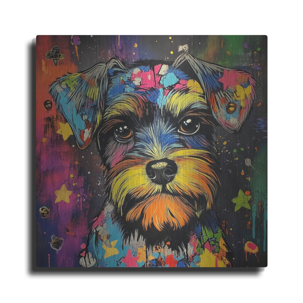 'Woof Schnauzer' by Rich Monet Metal Wall Art
