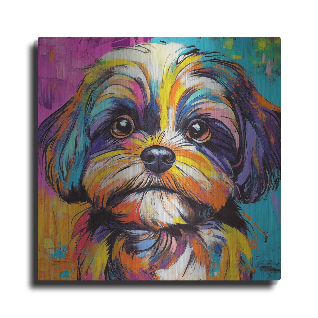 'Woof Shih Tzu' by Rich Monet Metal Wall Art