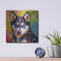 'Woof Siberian Huskie' by Rich Monet Metal Wall Art