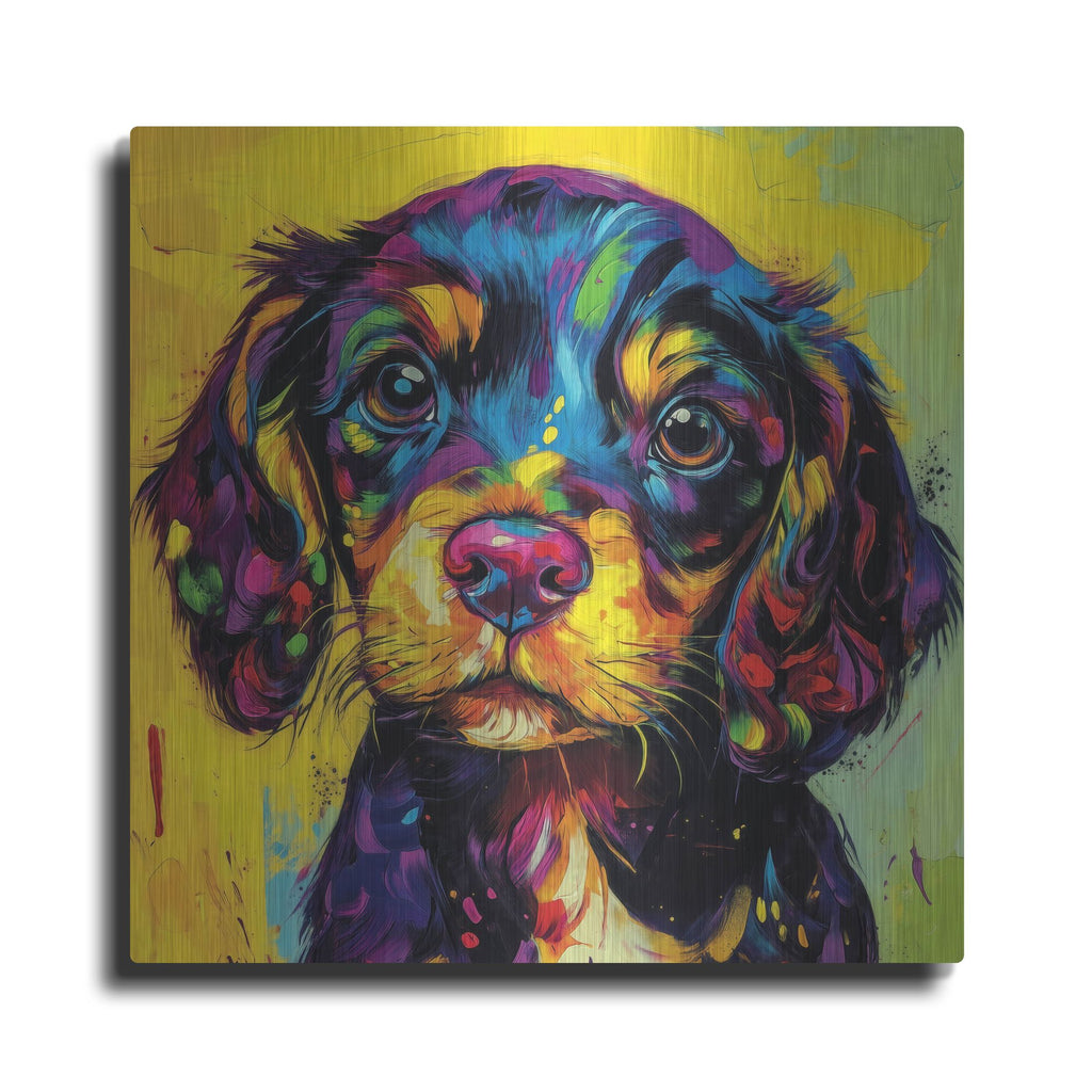 'Woof Spaniel' by Rich Monet Metal Wall Art