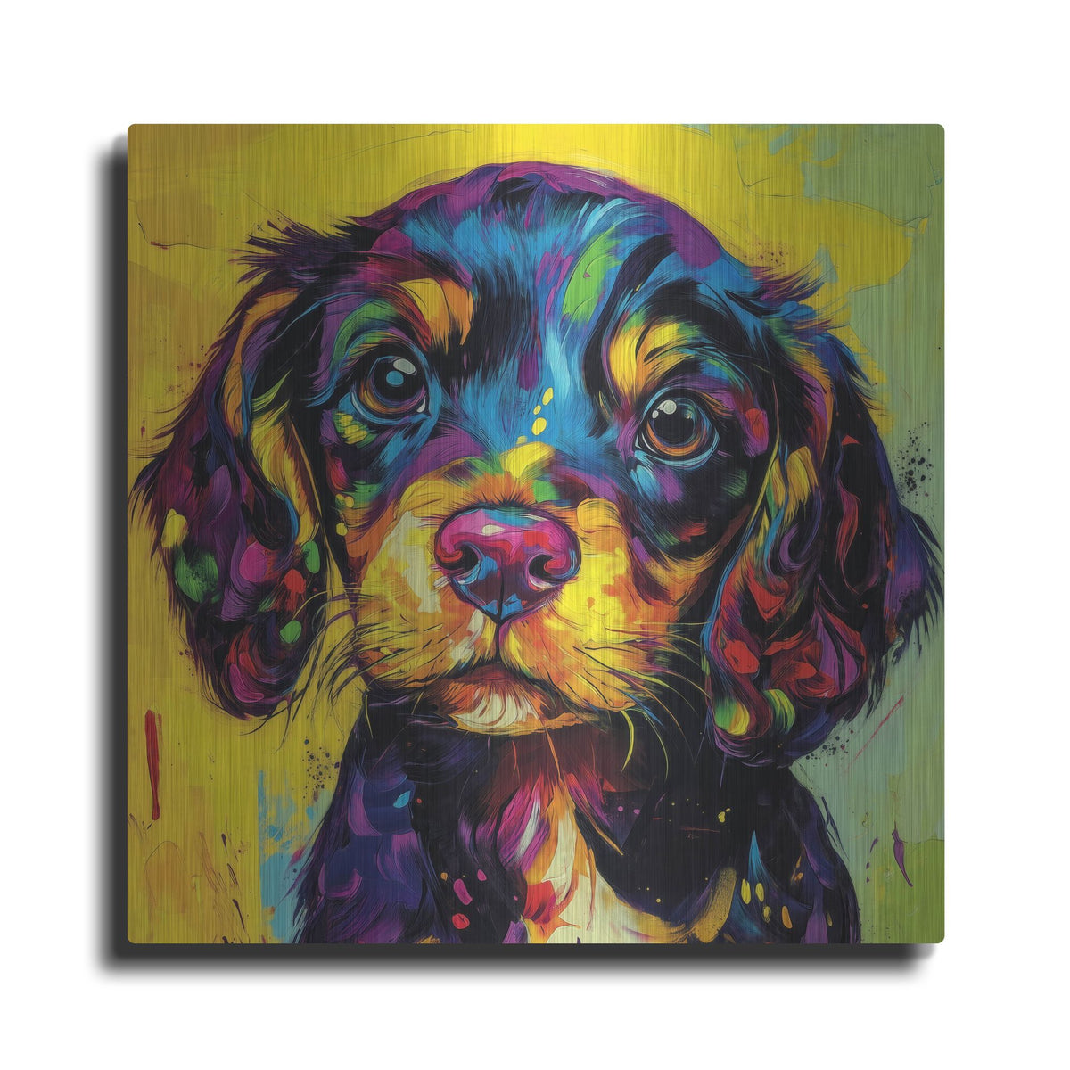 'Woof Spaniel' by Rich Monet Metal Wall Art