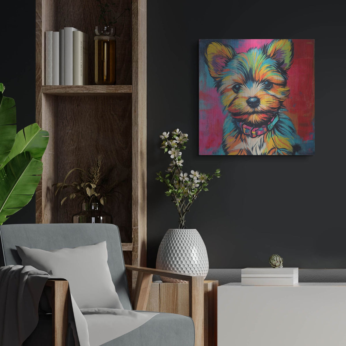 'Woof Yorkshire Terrier' by Rich Monet Metal Wall Art