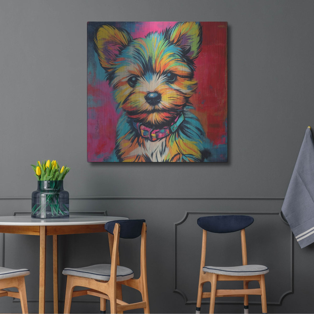 'Woof Yorkshire Terrier' by Rich Monet Metal Wall Art