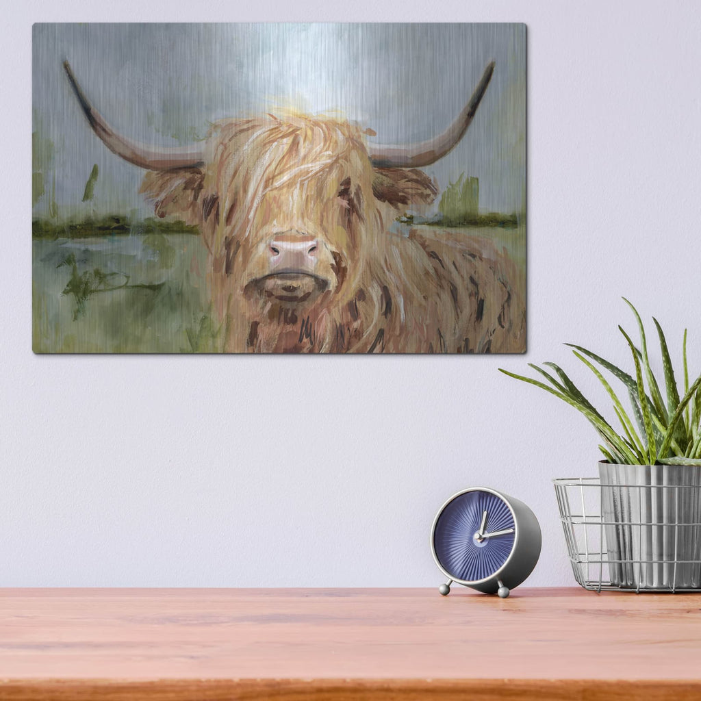 'Highland Grazer I' by Victoria Borges – Metal Wall Art, 16x12 room view