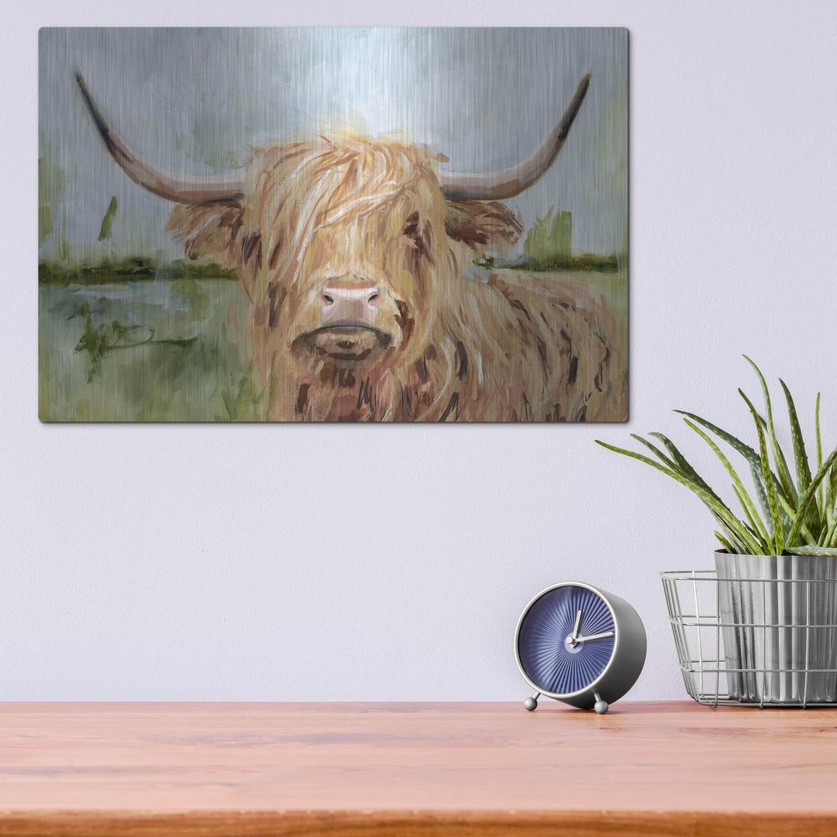 'Highland Grazer I' by Victoria Borges – Metal Wall Art, 16x12 room view