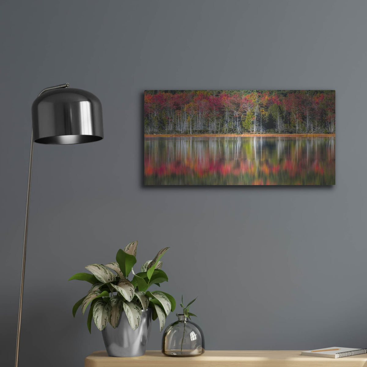 'Autumn Reflections' by Danny Head – Metal Wall Art, 24x12 room view