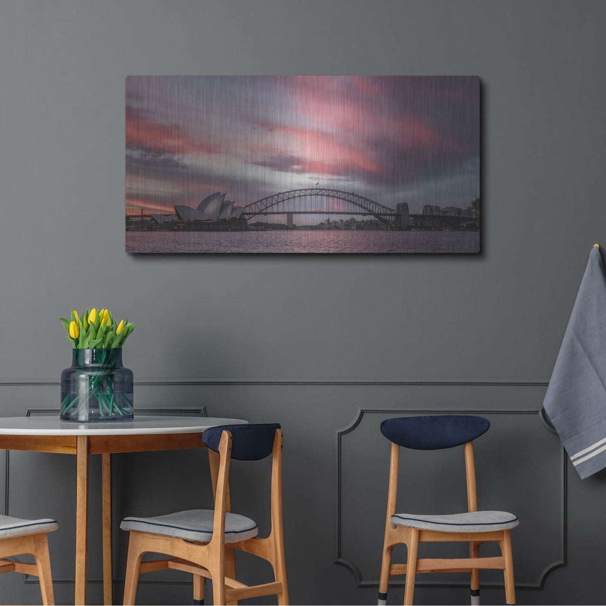 'Fire In The Harbor' by Danny Head – Metal Wall Art, 48x24 room view