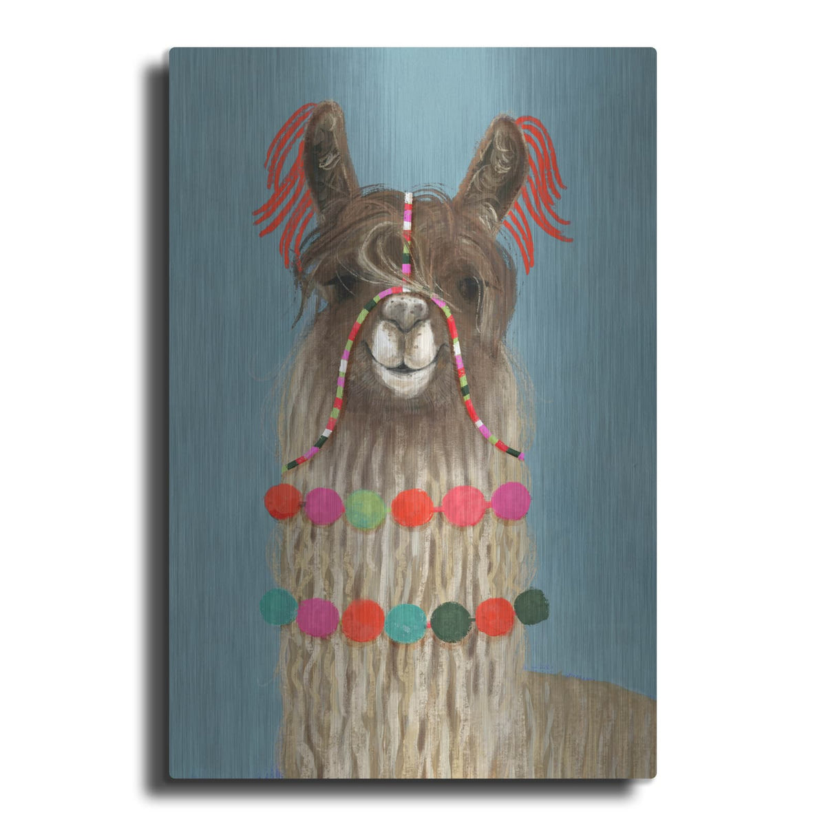 'Adorned Llama IV' by Victoria Borges – Metal Wall Art