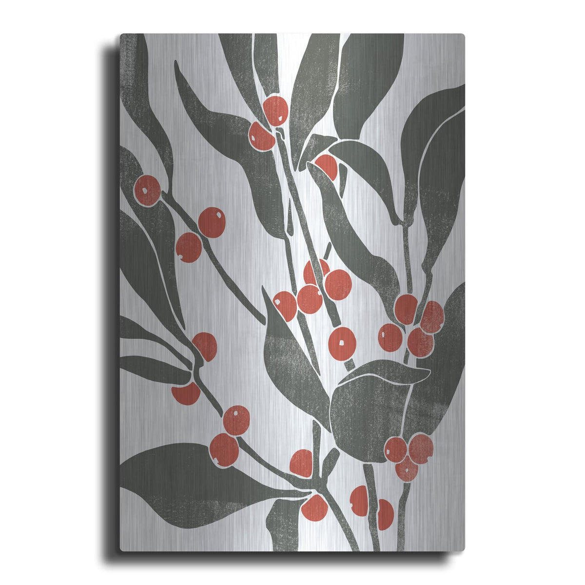 'Colorblock Berry Branch 2' by Emma Scarvey – Metal Wall Art