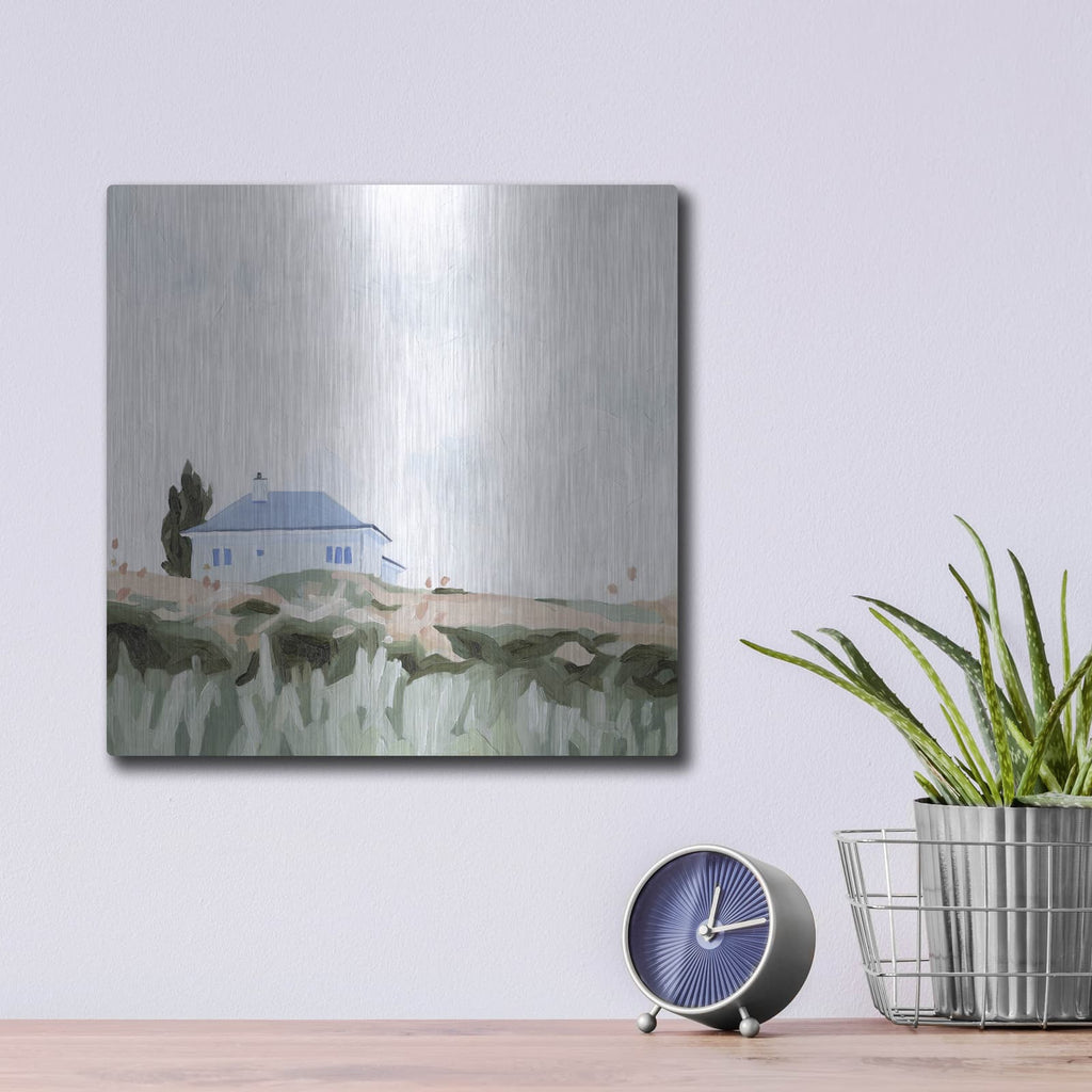 'House On A Hill 2' by Emma Scarvey – Metal Wall Art, 12x12 room view