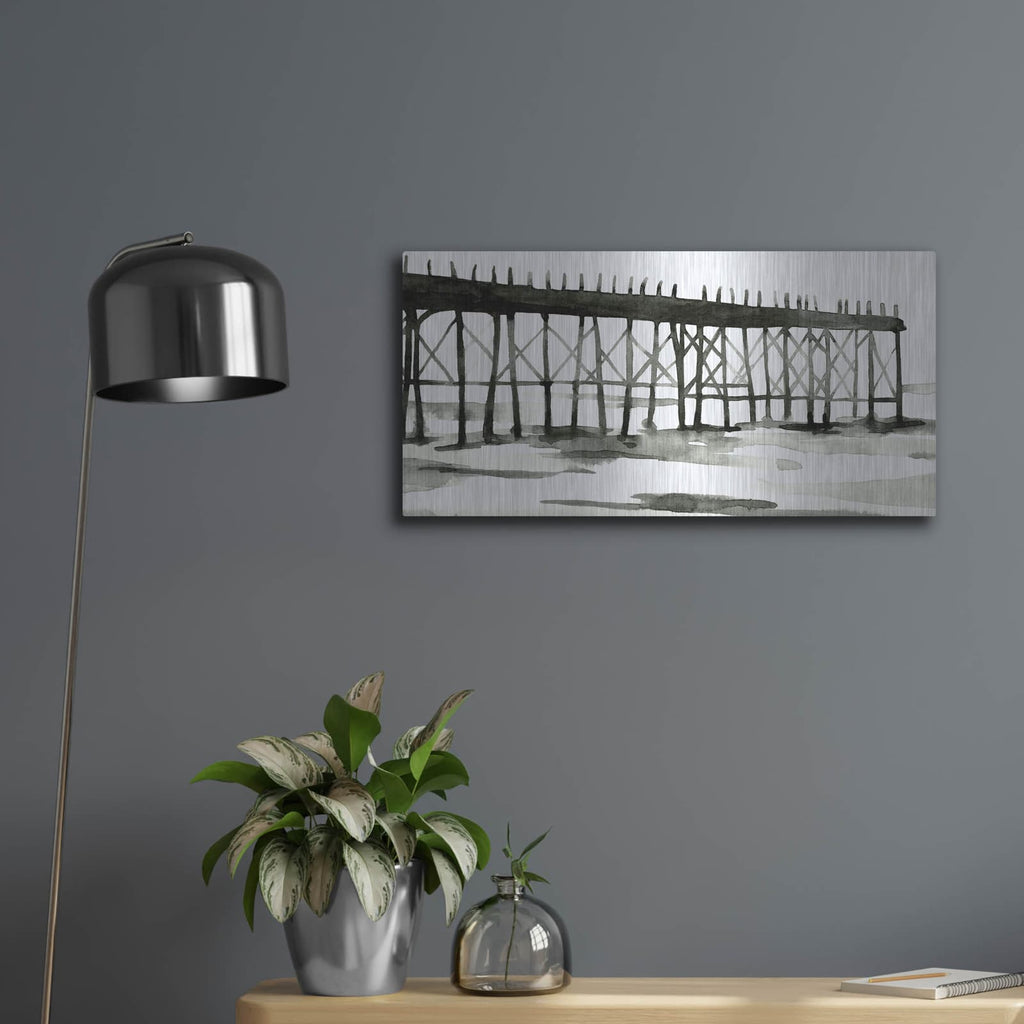 'Serene Pier 1' by Emma Scarvey – Metal Wall Art, 24x12 room view