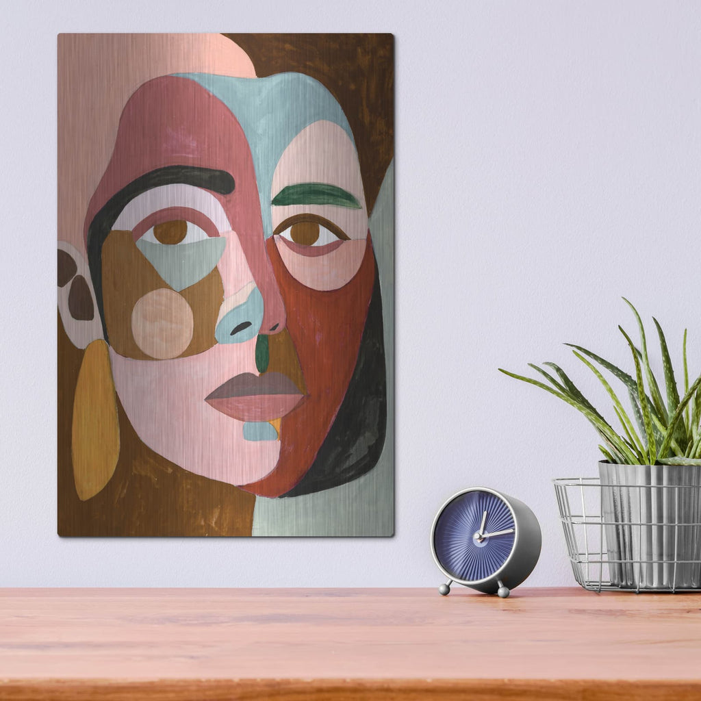 'Geo Face II' by Victoria Borges – Metal Wall Art, 12x16 room view