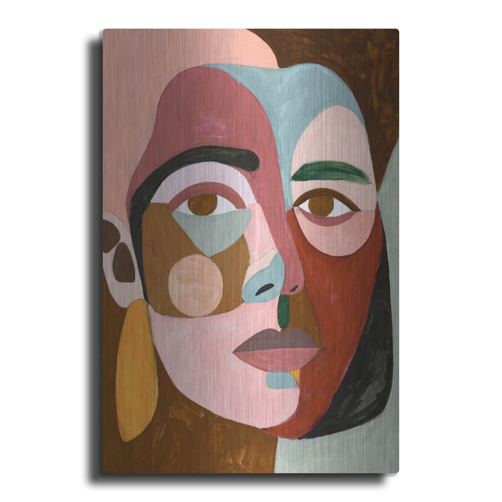 'Geo Face II' by Victoria Borges – Metal Wall Art