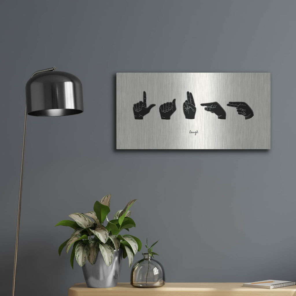 'Sign Language 3' by Emma Scarvey – Metal Wall Art, 24x12 room view