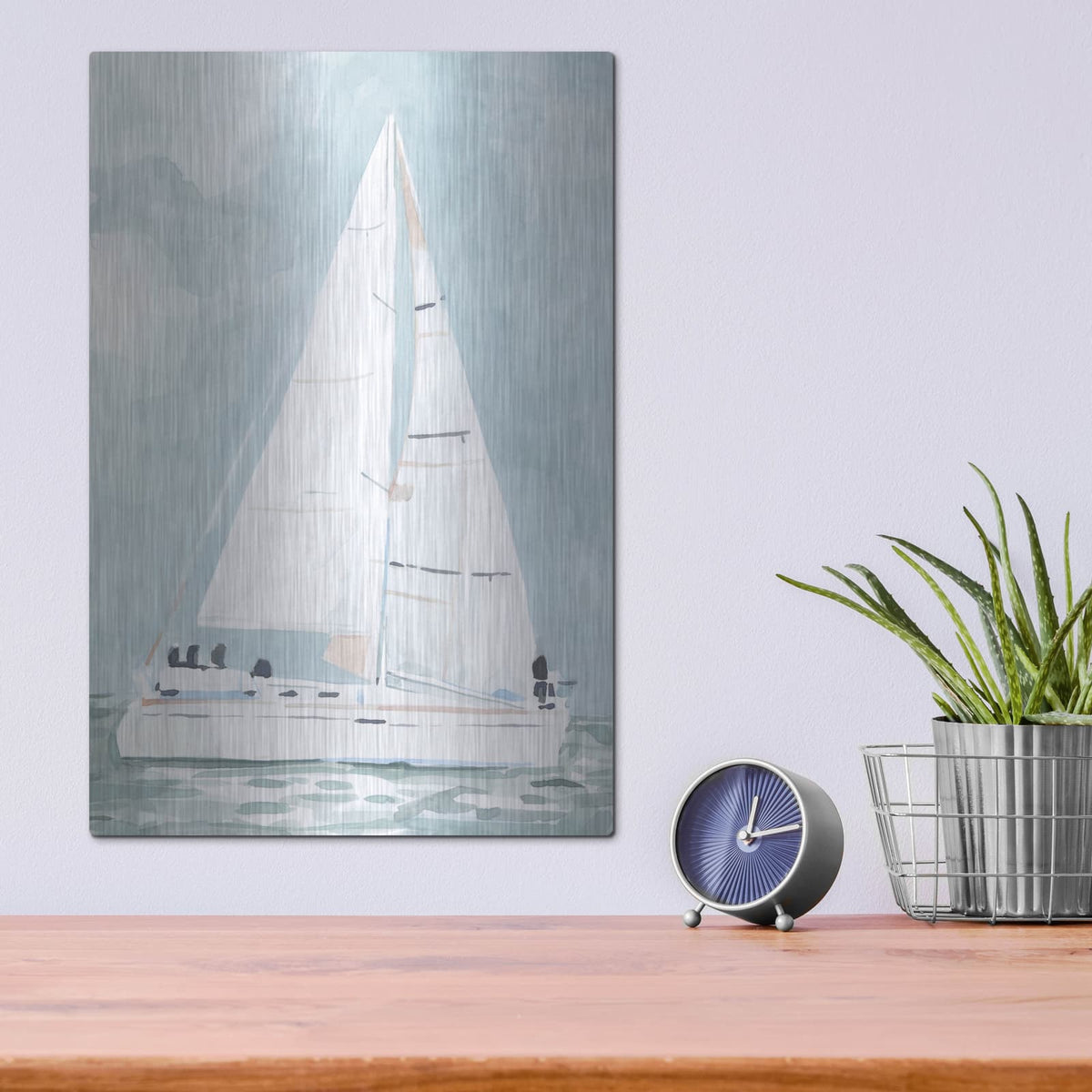 'Soft Sailboat 1' by Emma Scarvey – Metal Wall Art, 12x16 room view