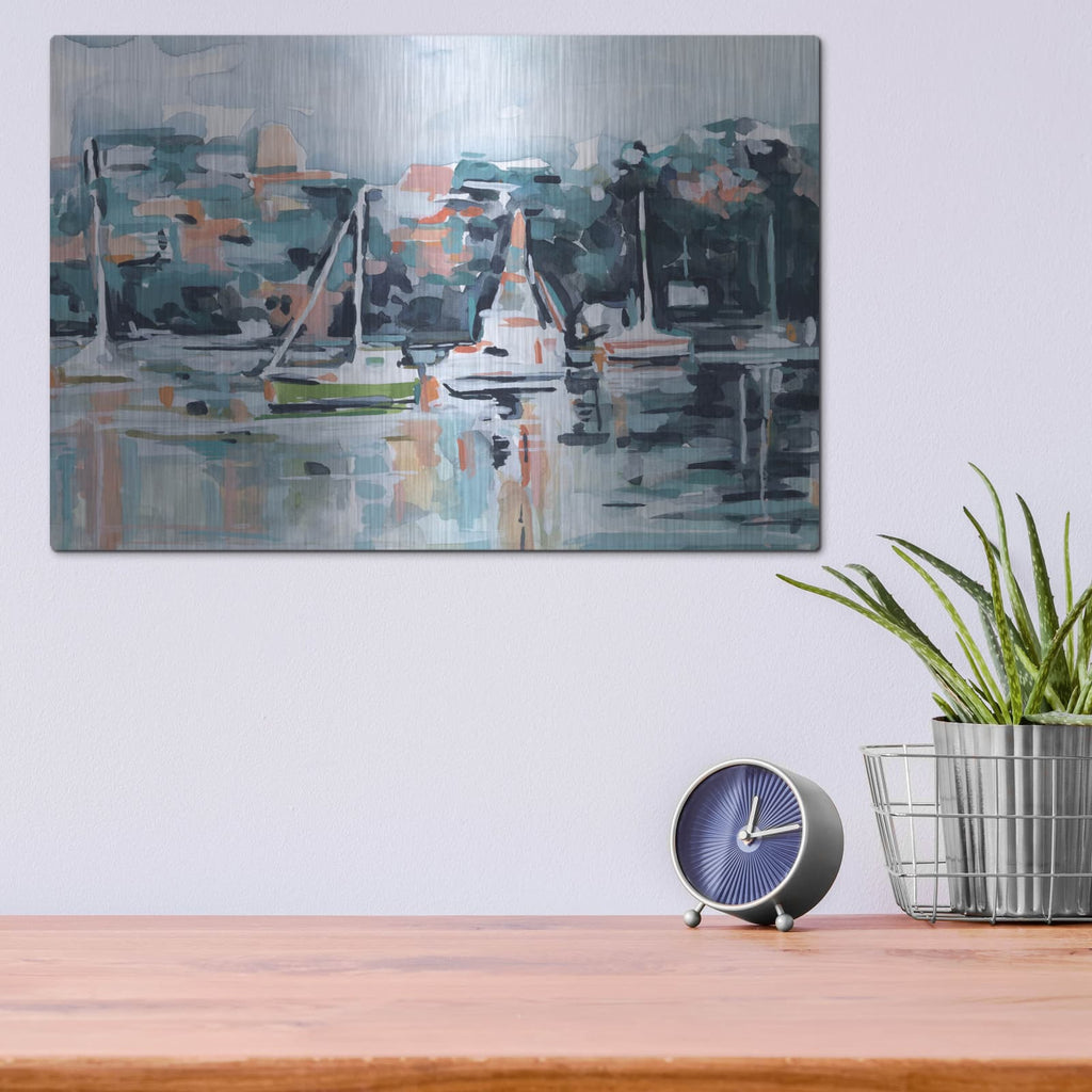 'Watercolor Bay 1' by Emma Scarvey – Metal Wall Art, 16x12 room view