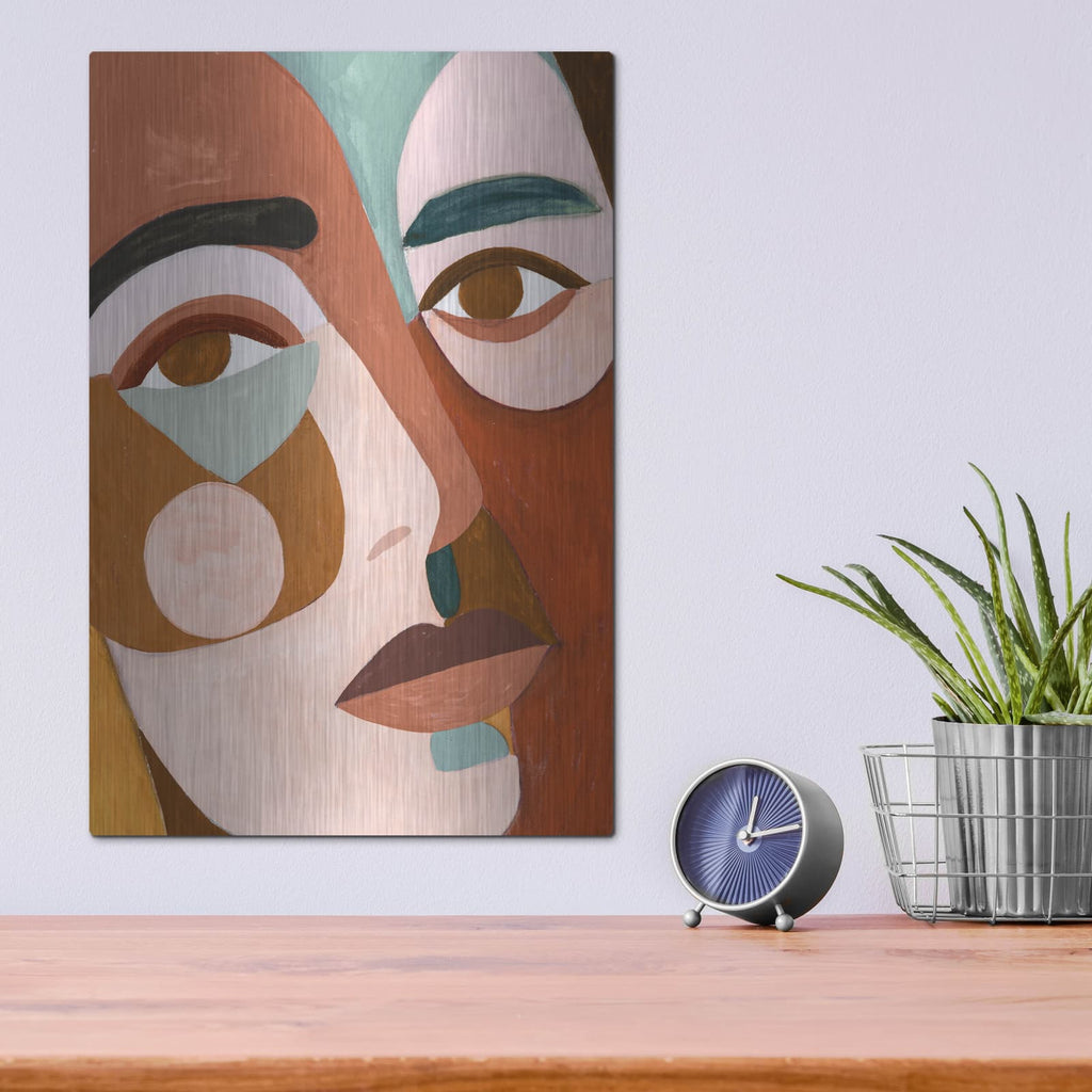 'Geo Face III' by Victoria Borges – Metal Wall Art, 12x16 room view