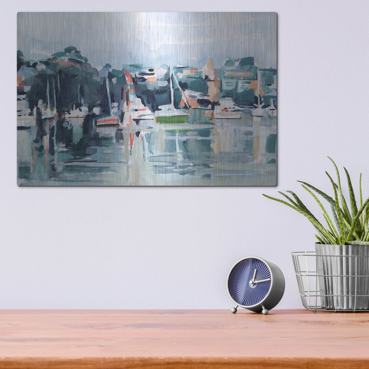'Watercolor Bay 2' by Emma Scarvey – Metal Wall Art, 16x12 room view