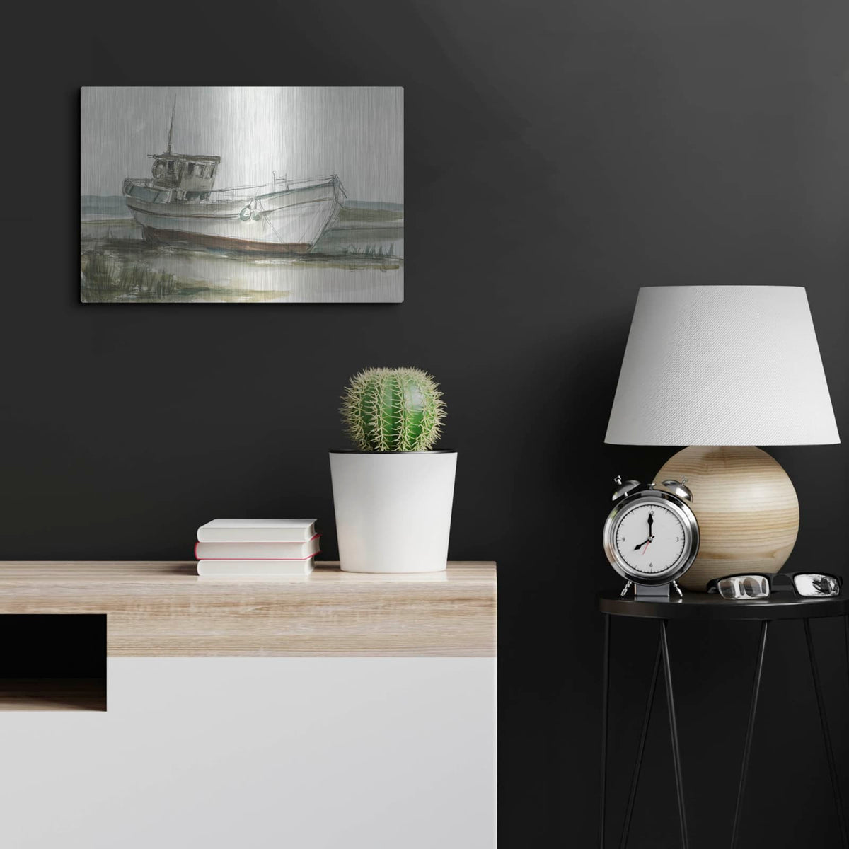 'Abandoned Fishing Boat 1' by Ethan Harper – Metal Wall Art, 24x16 room view