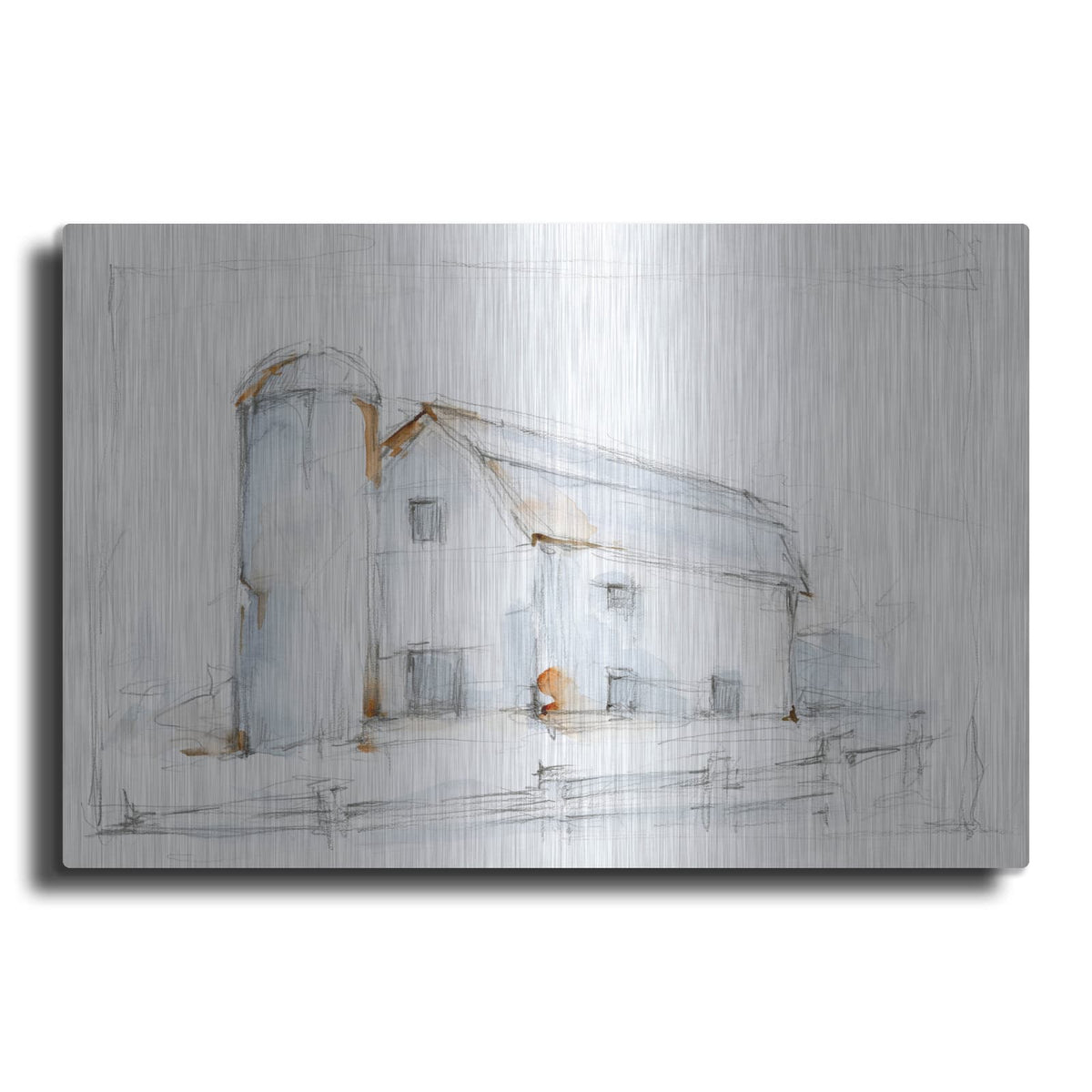 'Barnyard Pencil Sketch 2' by Ethan Harper – Metal Wall Art