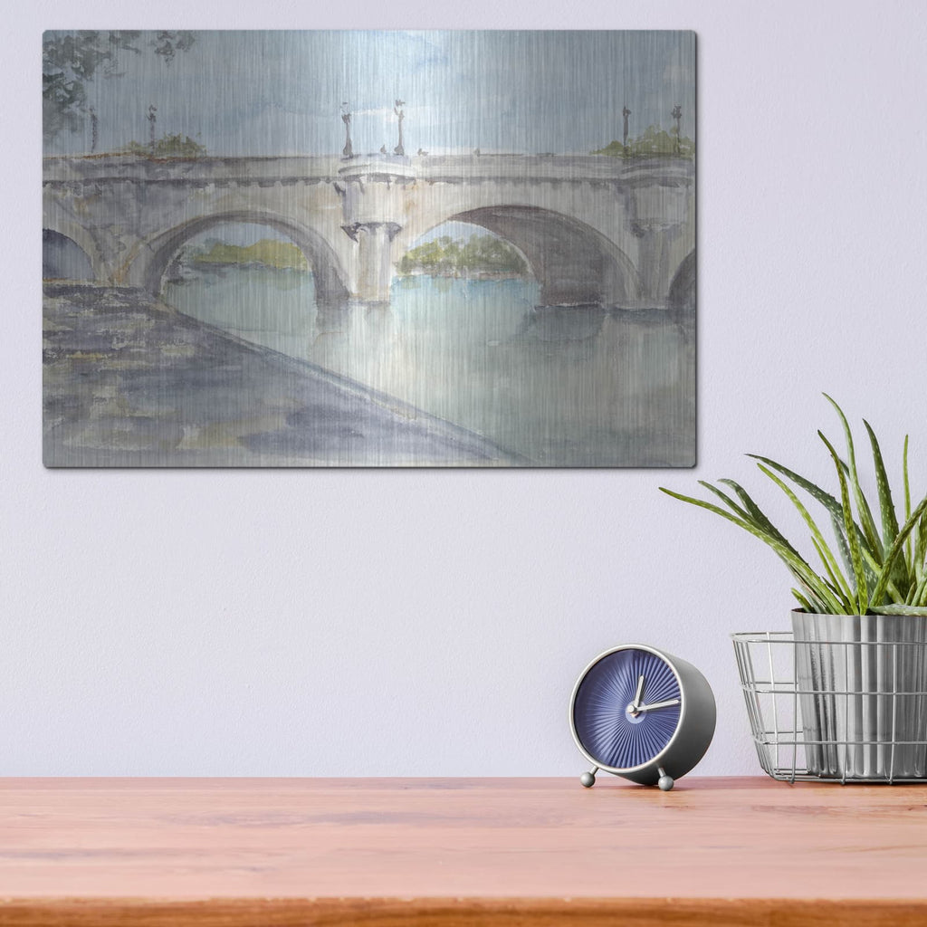 'French Bridge Study 2' by Ethan Harper – Metal Wall Art, 16x12 room view