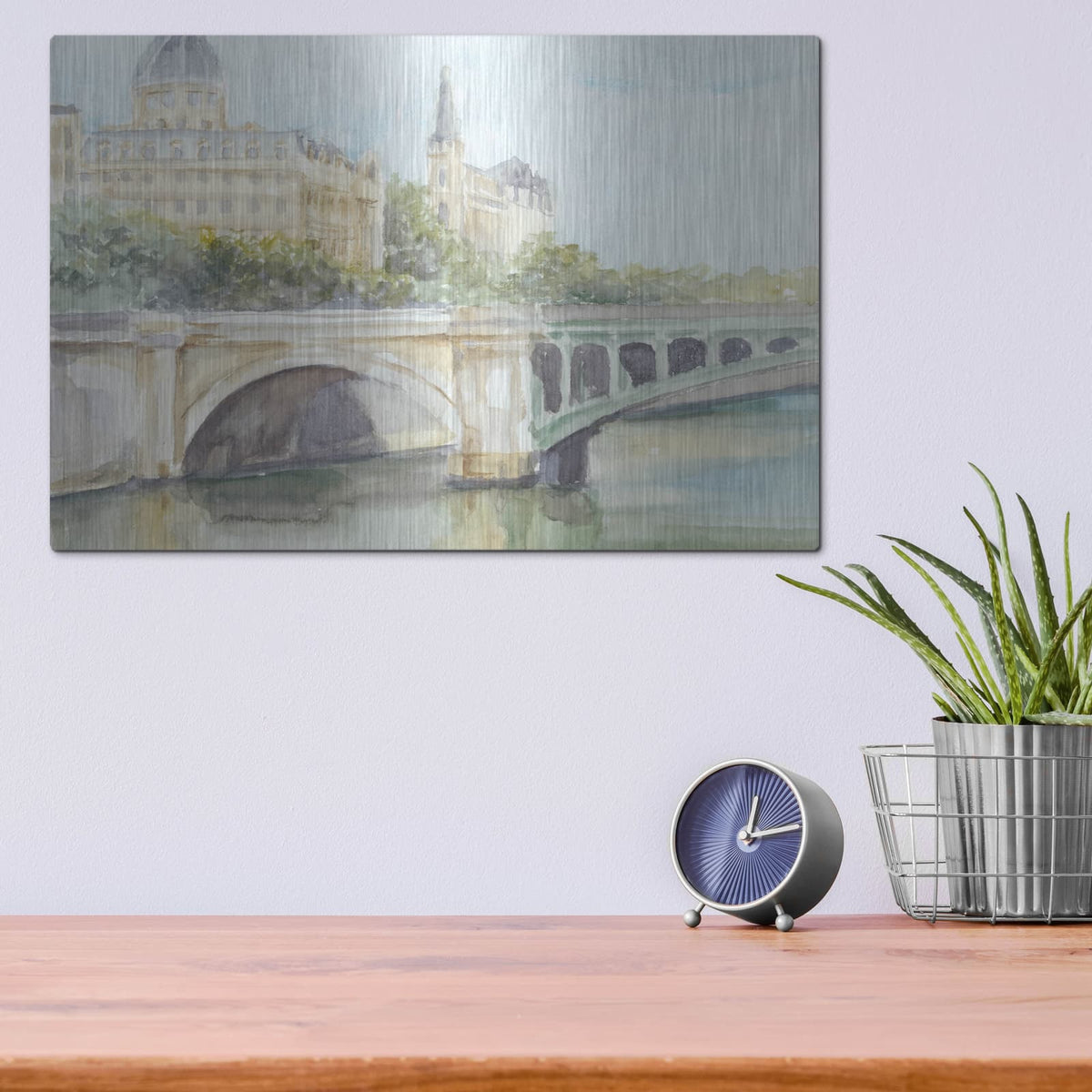 'French Bridge Study 4' by Ethan Harper – Metal Wall Art, 16x12 room view
