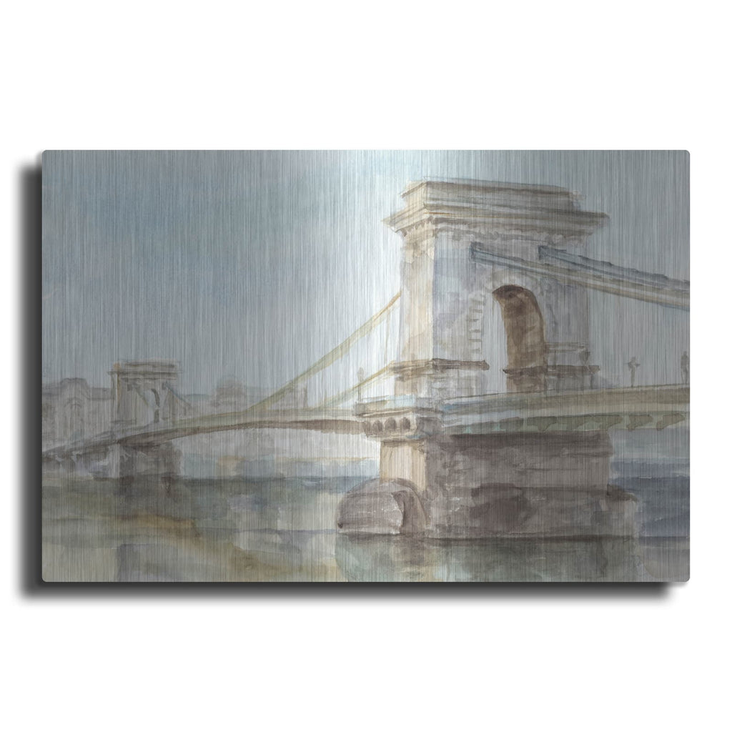 'Iconic Watercolor Bridge 1' by Ethan Harper – Metal Wall Art