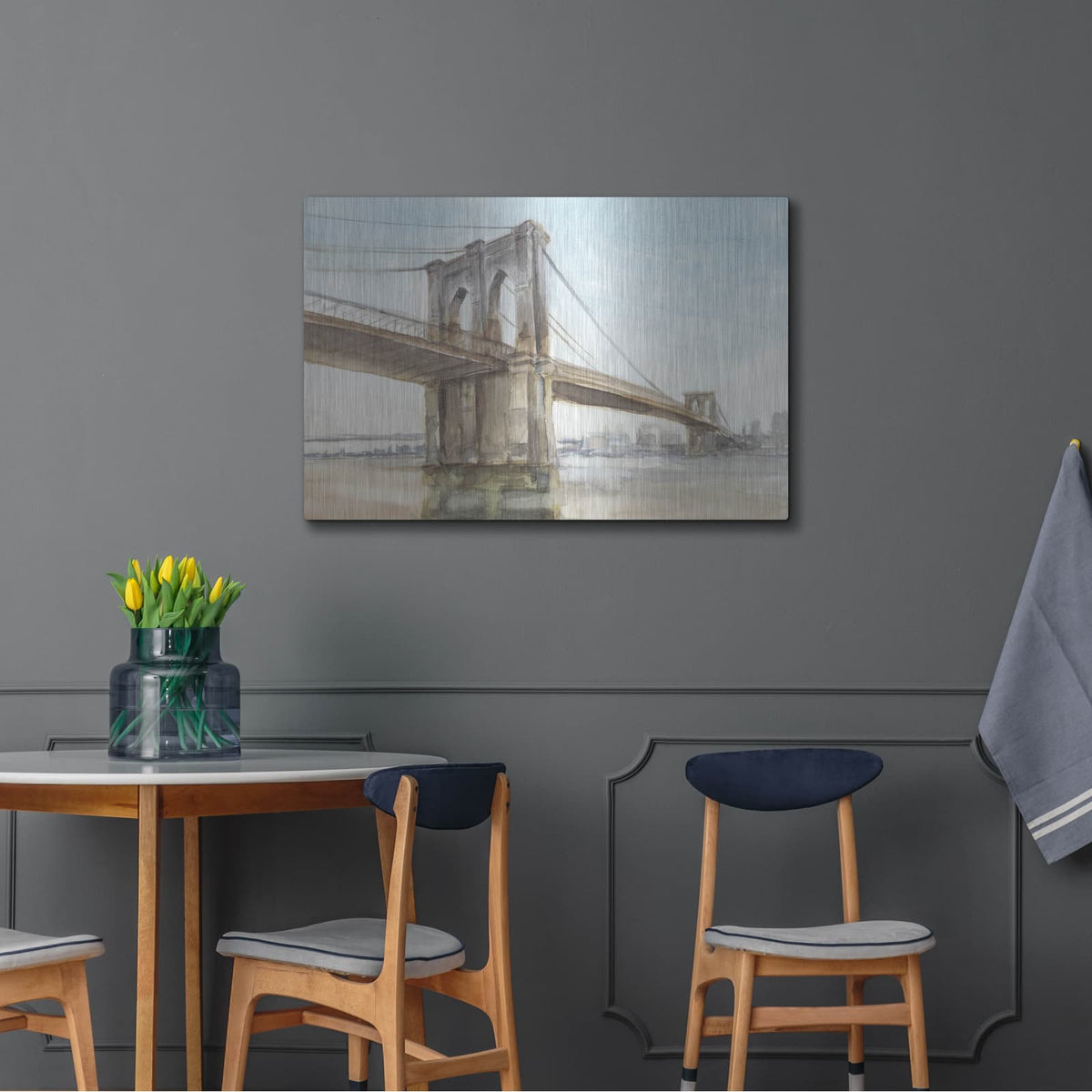 'Iconic Watercolor Bridge 2' by Ethan Harper – Metal Wall Art, 36x24 room view