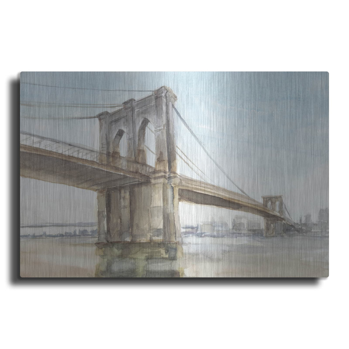 'Iconic Watercolor Bridge 2' by Ethan Harper – Metal Wall Art