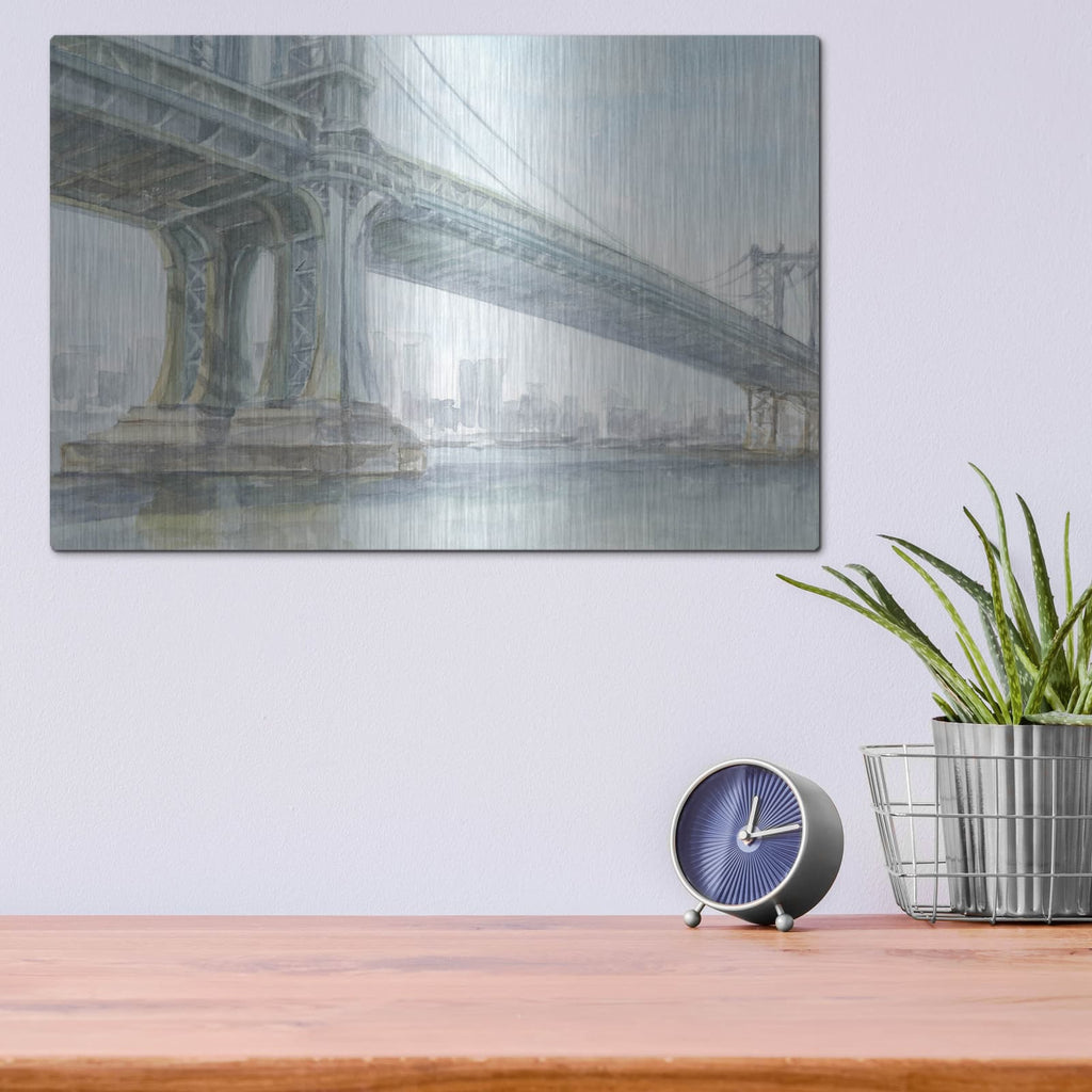 'Iconic Watercolor Bridge 4' by Ethan Harper – Metal Wall Art, 16x12 room view