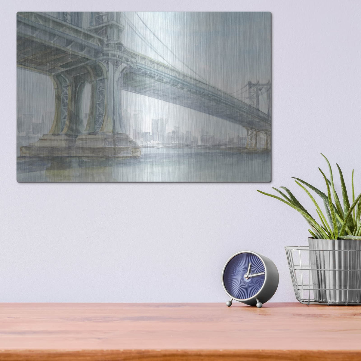 'Iconic Watercolor Bridge 4' by Ethan Harper – Metal Wall Art, 16x12 room view