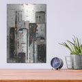 'Illuminated City 2' by Ethan Harper – Metal Wall Art, 12x16 room view