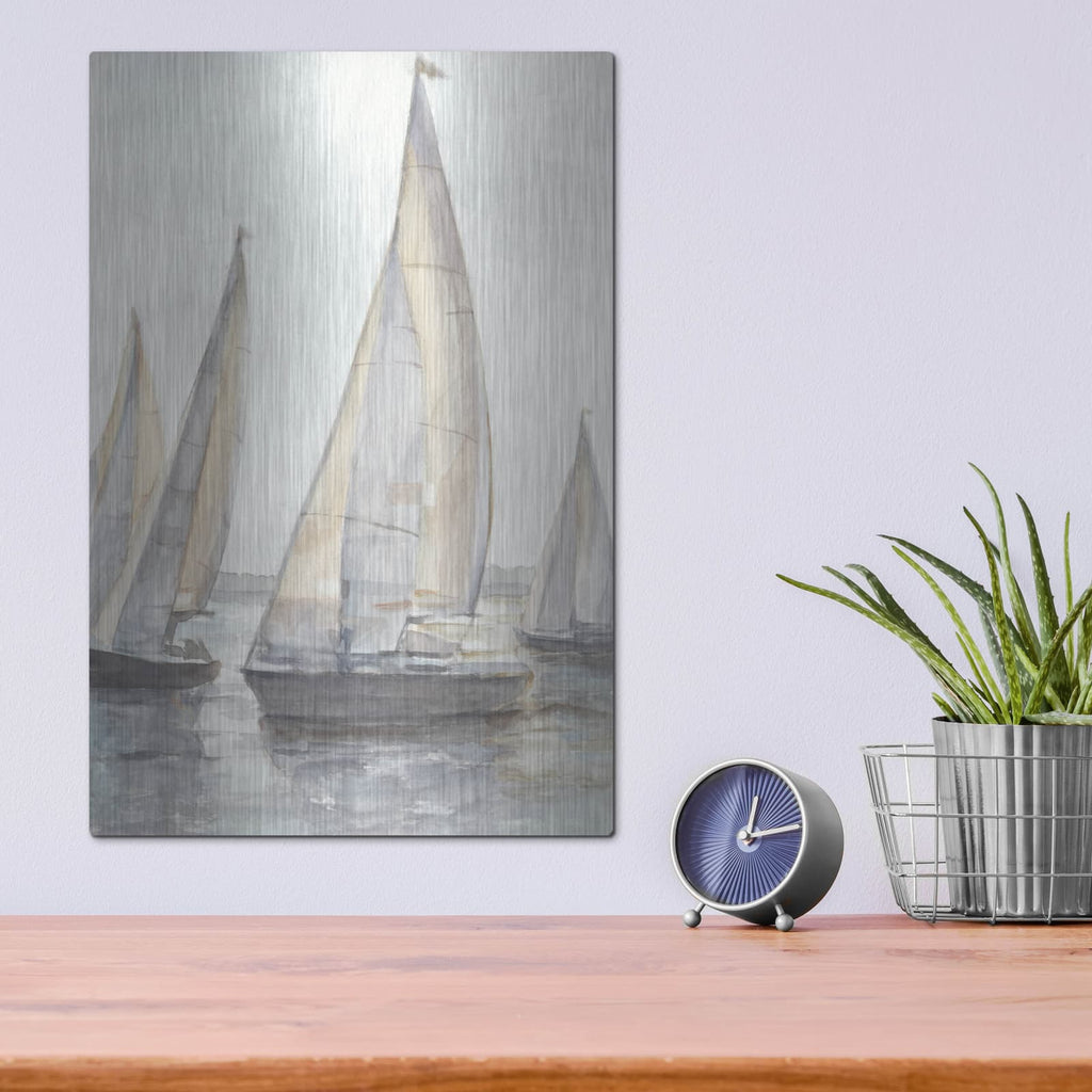 'Plein Air Sailboats 1' by Ethan Harper – Metal Wall Art, 12x16 room view