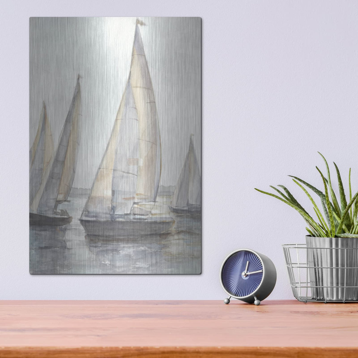 'Plein Air Sailboats 1' by Ethan Harper – Metal Wall Art, 12x16 room view
