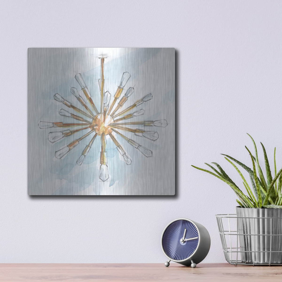 'Retro Fixtures 3' by Ethan Harper – Metal Wall Art, 12x12 room view