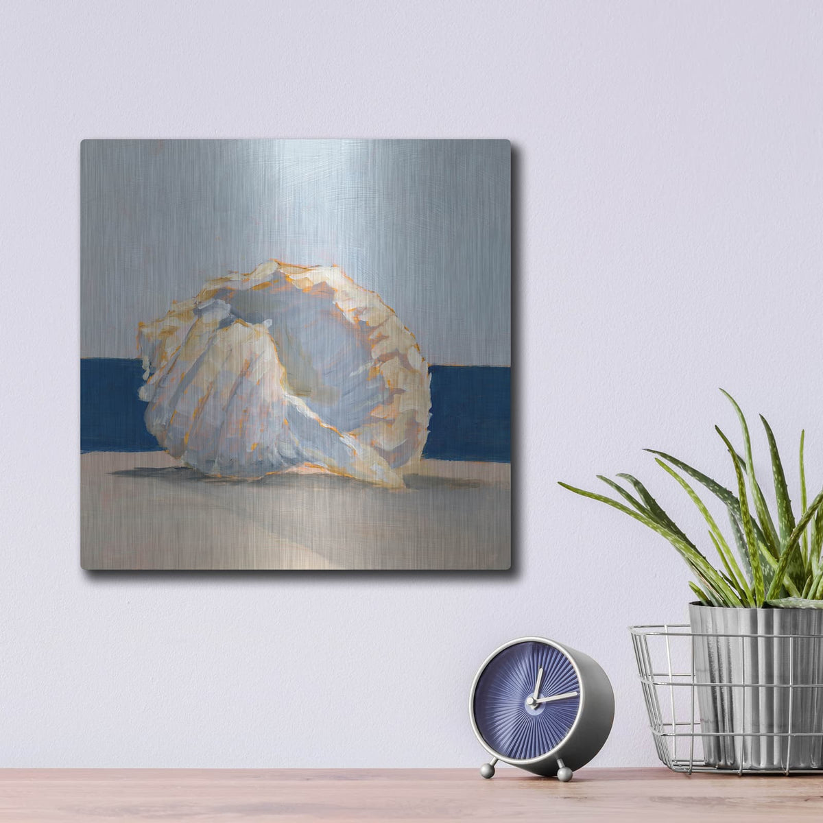 'Shell by The Shore 2' by Ethan Harper – Metal Wall Art, 12x12 room view