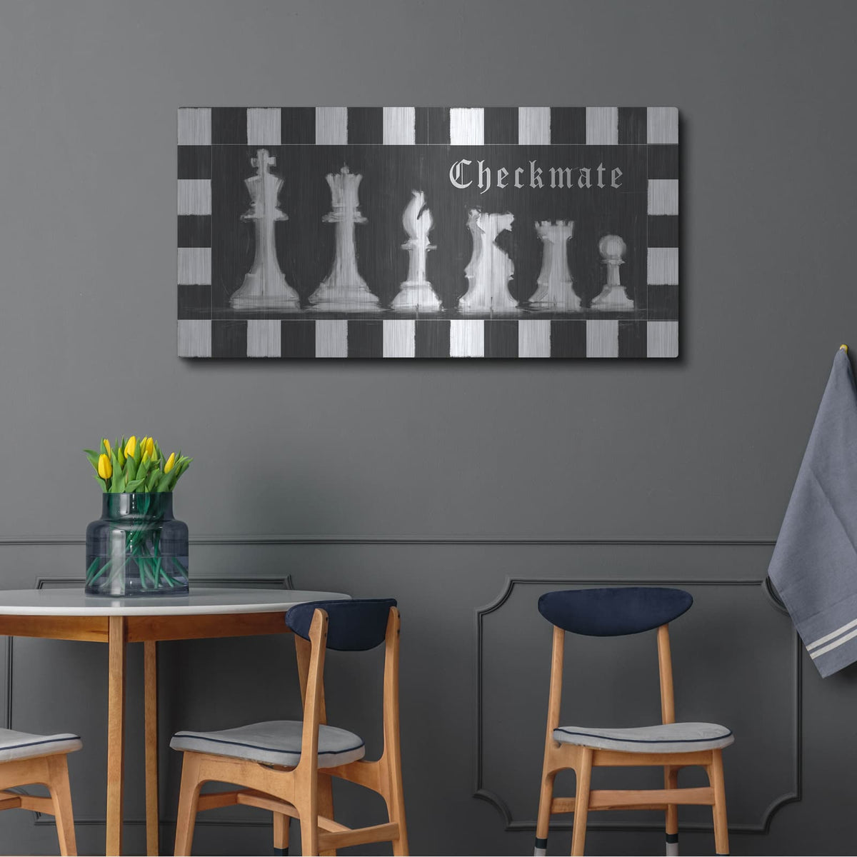 'Chess Piece Collection D' by Studio W – Metal Wall Art, 48x24 room view