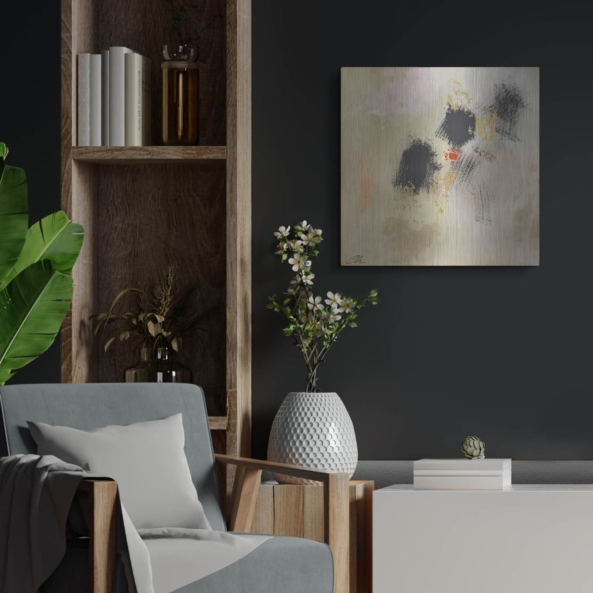 'Clouds And Fire 1' by Cathe Hendrick – Metal Wall Art, 24x24 room view
