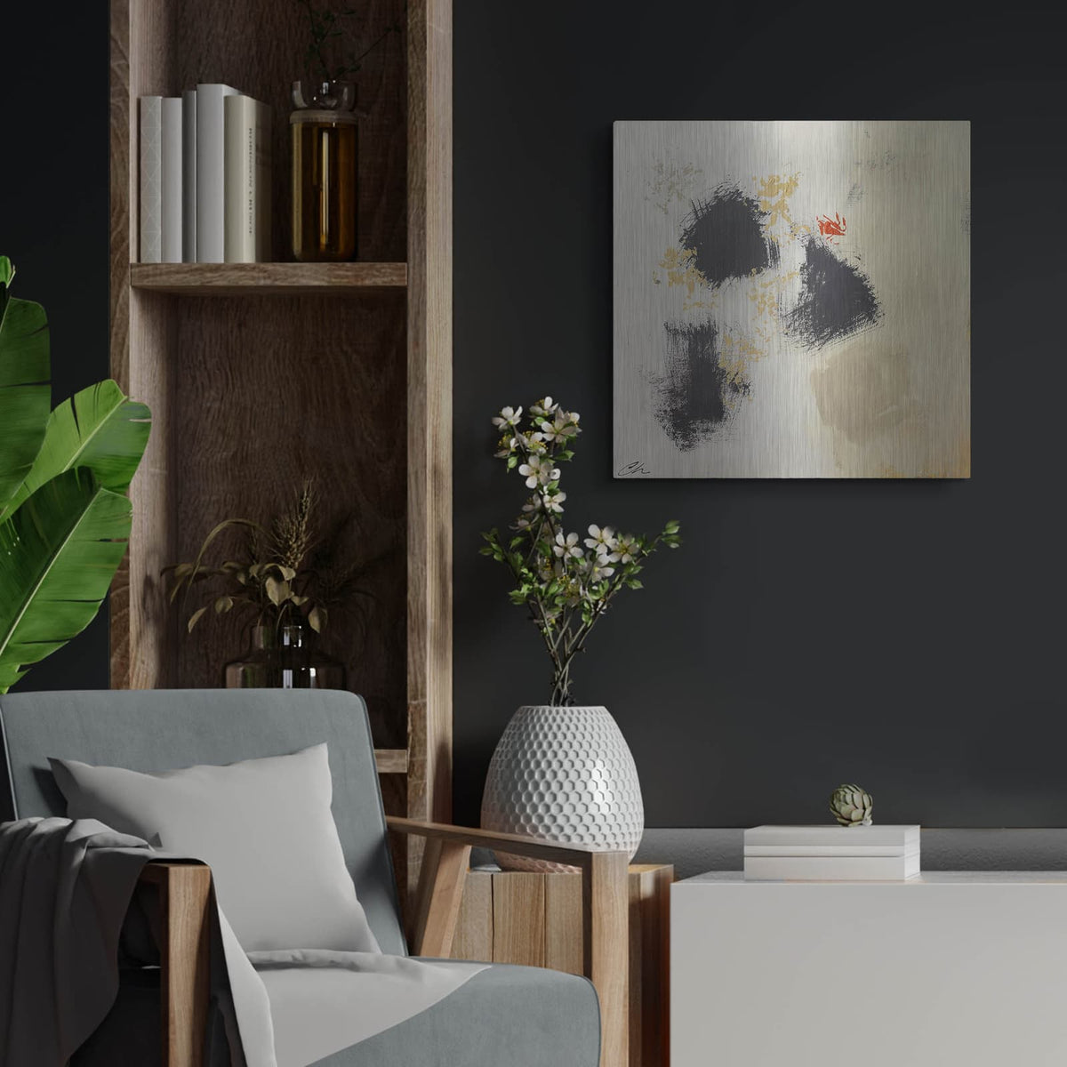 'Clouds And Fire 2' by Cathe Hendrick – Metal Wall Art, 24x24 room view